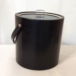 Vintage Bucket Brigade Black Croc-Embossed Ice Bucket